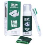 DOCTOR EXTRA SOFT Sports & Sneaker Care Kit | It Includes 150 ml Cleaner, Brush & MicroFiber Cloth| Shoe Foam Quickly Remove Dirt & Stains Shoes Like White/Canvas/Tennis/Trainers/Nubuck/Suede/Loafers