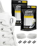 Xpand No Tie Elastic Shoe Laces Pack Of 2. 1 Size Fits All for Adults & Kids | Stretch Laces for Sneakers, Runners & High Top Shoes(Pack of 2) (White, 52-inches)