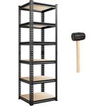 STAR WORK Shelving Unit Adjustable Garage Storage Heavy Duty Multipurpose Square Shelf Rack Warehouse Basement Kitchen Living Room Pantry (16’’W X16’’D X72’’H- 6 Shelf Square)