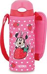 Thermos FHL-403FDS SBP Vacuum Insulated Straw Bottle, 13.5 fl oz (400 ml), Minnie, Strawberry Pink, for Children, for School Commutes, Cold Retention