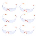 6Pcs Safety Glasses for Work Anti Fog Scratch Safety Goggles Adult Clear Lenses Eye Protection Glasses Protective Equipment Security Eyewear for Welding Outdoor Construction Laboratory Chemicals