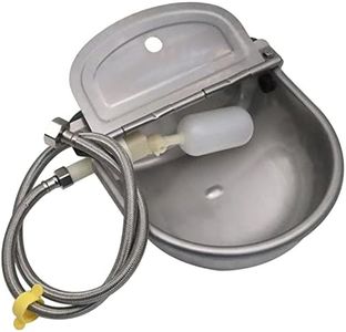 304 Stainless Steel Automatic Livestock Waterer with Float Valve and 39 inch Water Hose(one end 3/4''), Automatic Animal Water Bowl for Dogs,Horse,Calf,Chicken,Goat, Livestock Horse Waterer Dispenser