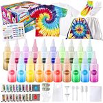 UNGLINGA Tie Dye Kit Kids & Adults, 20 Colors Tie Dye Art Craft for Kids Girls Boys Adults, with White T-shirt Socks Backpack Table Cloth Apron, DIY for Group Activity Birthday Gifts