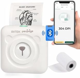RIITEK PeriPage 304 DPI Ultra HD Resolution A6 Mini Printer; Wireless Bluetooth Portable Inkless Thermal Printer for Printing Label, Sticker, Photo, QR Code, Receipt (White)(1 Year Warranty)