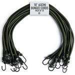 Pluvios - 18" (45CM) Heavy Duty Bungee Cords with Hooks - 10 Pack – Choice of Sizes - Multi-Purpose Elastic Bungee Straps for Luggage Straps, Camping - Weatherproof & UV Resistant