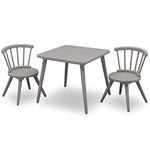 Delta Children Windsor Table & 2 Chair Set, Grey
