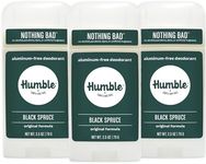 HUMBLE BRANDS Original Formula Aluminum-free Deodorant. Long Lasting Odor Control with Baking Soda and Essential Oils, Black Spruce Deodorant, 2.5 oz, 3 Pack