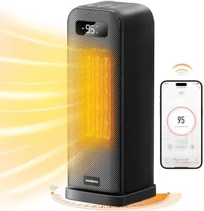 MORENTO Space Heaters for Indoor Use, Smart Space Heater, Wi-Fi & Voice Control, Portable Heater with Thermostat, 1500W Electric Heater, 12H Timer, Quiet Space Heater for Office Bedroom Home (Black)