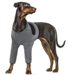 Dog Leg Surgery Suit, Post Operative Dog Suit Anti Licking Sleeve For Dogs T-shirts for Large Dogs(Grey, 2XL)