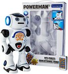 LEXiBOOK ROB50EN_09 Powerman Remote Control Walking Talking Toy Robot, Educational Robot, Dances, Sings, Reads Stories, Math Quiz, Shooting Discs, & Voice Mimicking, Black, White