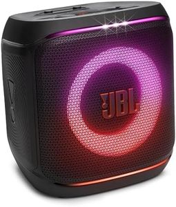 JBL Partybox Encore 2, kabelloser Bluetooth Partylautsprecher mit Mikrofon, 15 Stunden Spielzeit, IPX4 spritzwassergeschützt, Pro Sound, AI Sound Boost und Auracast Multi-Speaker, Schwarz