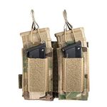 EXCELLENT ELITE SPANKER Open-Top Single/Double/Triple Mag Pouch for M4 M14 M16 AK AR Elastic Kangaroo Rifle Magazines and Pistol Mag Pouch(Multicam)