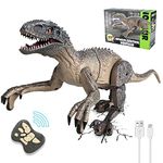 Kizmyee Remote Control Dinosaur Toys for Boys 2.4Ghz RC Realistic T-Rex Dinosaur Robot Walking and Roaring with LED Light for Kids Girls Toddler