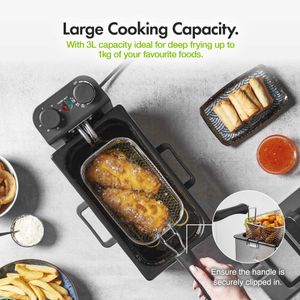 VonShef 3L Deep Fat Fryer – Stainless Steel Electric Fryer