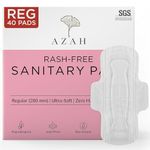 AZAH Sanitary Pads for Women (Pack of 40 Regular) 100% Organic Sanitary Pads for Women Cotton Sanitary Pads for Women | Without Disposable Bag