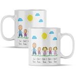 Personalised Family Mug - Gifts for Dad - Mothers Day, Fathers Day, Birthday, Christmas, Gift (Dad 4 Kids)