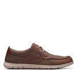 Clarks Collection Men's Flexway Lace Boat Shoe, Dark Tan Leather, 10 Medium US