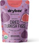 Drybox Organic Dried Turkish Figs No Sugar Added, 1 Pack Smyrna Fig Unsulfured Unsweetened Non-GMO - Natural Dried Fruit for Snacking, Charcuterie Board, Baking | Resealable 456 gr