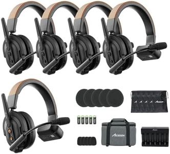 Accsoon Como SE Wireless Intercom Headset System, 5-Person 2.4GHz Full-Duplex 1312ft Group Talk Headset with Noise reduction, 30H+ Battery Life, 1 Host & 4 Remote for Filming Communicating Movie Shoot