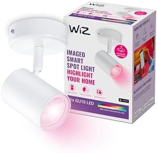 Wiz Colour Imageo Smart Connected WiFi Ceiling Light Spot Fixture. [1 Spot - White] App Control for Indoor Home Lighting, Livingroom and Bedroom