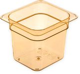 Carlisle FoodService Products Storplus High Heat Food Pan Steam Table Pan, Chafing Pan with Spoonable Corners for Catering, Buffets, Restaurants, 6 Inches Deep, Amber