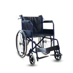 Healthshine HS809 Wheelchair Foldable & Lightweight Frame with Removable Armrest & Footrest, & Fabric Seat with Foam (Foldable Steel Wheelchair)