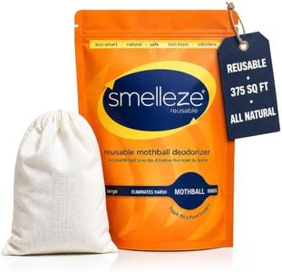 SMELLEZE Reusable Mothball Smell Removal Deodorizer Pouch: Rids Chemical Odor Without Scents in 150 Sq. Ft.