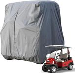 Lmeison Golf Cart Cover Club Car Covers 2 Passenger Waterproof Golf Cart Storage Accessories Fits EZ GO and Yamaha, Dustproof and Windproof, Grey