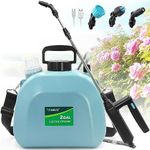 JINDUN Battery Powered Sprayer 8L, Upgrade Powerful Electric Sprayer with 3 Mist Nozzles&Rechargeable Handle, Retractable Wand, Garden Sprayer with Adjustable Shoulder Strap for Lawn,Garden,Cleaning