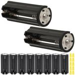MKBKLLJY 10Pcs Battery Holder Flat Head Black Cylindrical Battery Storage Case Holder Plastic Battery Storage Adapter Case Box with Wiring cap for 3 x 1.5V AAA Batteries Flashlight Torch RC