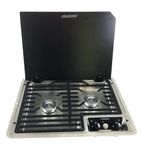 DOMETIC 9600014658 (50216G) Drop-in Two-Burner 12V Cooktop with Cast Iron Grate - Stainless Steel, Propane