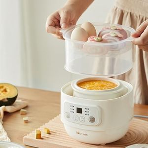 Electric Stew Pot with Steamer, 0.8L Mini Ceramic Slow Cookers, 6 Smart Menus, 9.5H Appointment & Keep Warm, for Household Stew Pot, Soup, Baby Porridge, Desserts (AU Adapter)