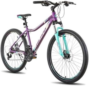 HH HILAND 26 Inch Mountain Bike for Women, 21 Speed with Lock-Out Suspension Fork, Dual Disc Brakes, Aluminum Frame MTB, Adult Ladies Womens Bike Mens Bicycle