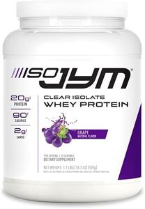 Jym Supplement Science Iso Jym, 90 Calories, 100% Whey Protein Isolate, Zero Fat, Zero Sugars, Mixes Clear, For Women & Men, Grape, 20 Servings