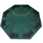 HAN'S DELTA 48" Octagon Folding Poker Table Top, 8 Player Casino Texas Hold'em Poker Layout with Carrying Case