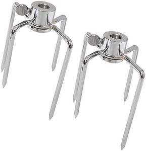 Stainless Steel 304 Grill Rotisserie Meat Forks Set(1-Pair)- Fits 5/16" Square and 3/8" Round Hexagon Spit Rods