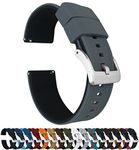 20mm Smoke Grey/BlackBARTON Elite Silicone Watch Bands - Quick Release - Choose Strap Color & Width