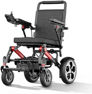 Elektrorollstuhl Faltbar Leicht, 20 km Reichweite ByteTecpeak D10, Flugzeugzulassung, 500 W Motor, 12Ah Akku, Für Senioren & Behinderte, PU-Räder, Bis 150 kg, Outdoor E-Rollstuhl, Rot