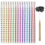 Tibapla Synthetic Hair Extension Kits, 20/30 Pcs Colourful Feather Hair Extensions, 40cm with Silicone Lined Micro Rings and Crochet Hook for Women Girls Cosplay Party Festival Christmas Halloween (20pcs set)