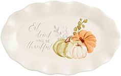 Mud Pie Grateful Sentiment Plate, 8" x 5" White