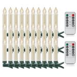 Rhytsing Set of 30 Clip On Candles for Christmas Tree with 2 Remotes, Battery Operated LED Candle Lights with Timer, Wax Dripping Design, Indoor and Outdoor use