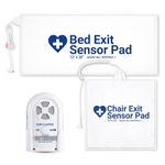 Secure Safety Solutions Chair and Bed Alarm for Elderly Adults - Long-Term 12x30 and 12x12 Pressure Sensors, 120 dB Patient Monitor - Fall Prevention Caregiver Alert for Dementia Patients, Seniors