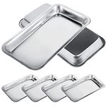 Stainless Steel Tray Lap Tray: 6 Pack Small Instrument Tray, Stainless Steel Medical Tray, Instrument Tray Steel, Dental 201 Stainless Steel Medical Instrument Tray for Dental Lab Tool Instrument