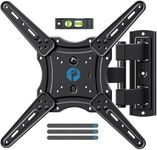 Pipishell Full Motion TV Wall Mount for Most 26-60 Inch Flat Curved 4K TVs, Up to 77lbs and VESA 400x400mm, Single Articulating Arms TV Bracket Support Swivel, Tilt, Level Adjustment