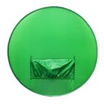 Portable Green Screen for Chair, Greenscreen Background Chair, 142cm Round Green Screen Backdrop for Video Chats Video Conference Game Single Layer L Size