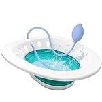 Msiori Sitz Bath, Sitz Bath for Hemorrhoids, Sitz Bath for Toilet Seat - Sits Bath Kit for Women and Perineal Care - Collapsible Sitz Basin with Flusher for Vaginal Inflammation