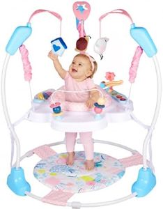 Enborbabe Baby Activity Center, 3-in-1 Grow-with-Me Baby Jumper Activity Center, 360° Rotating Jumper & Bouncer with Interactive Toys, Music, Lights and 3 Adjustable Heights for Babies 6+ Months