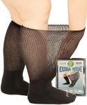 Gooi Extra Wide Socks for Swollen Feet Soft Stretch to 30" Seniors Diabetics Men Women 10-13 13-15 Non Binding Loose Fit Top Edema Lymphedema Neuropathy Bariatric Cover Cast Over The Calf Plus Size