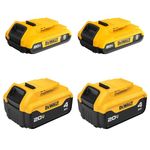 DEWALT 20V MAX Battery, Lithium Ion, 4-Ah & 2-Ah, 4-Pack (DCB3244)