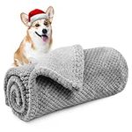 Onarway Dog Blanket Washable Medium 70x100cm Puppy Blanket, Fluffy Fleece Pet Blanket Throw for Puppy Dogs, Cats and Other Small Medium Pets Grey